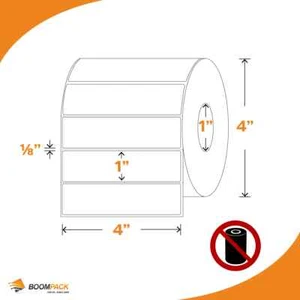 ZEBRA DIRECT THERMAL STICKERS / LABELS 4 x 1, CORE 1'', E-400100-DTC1, 6ROLLS/CS - Picture 1 of 1