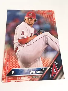 2016 Topps Jumbo 5x7 Red Parallel C.J. Wilson Angels 256 #’d 1/5 Rare - Picture 1 of 1