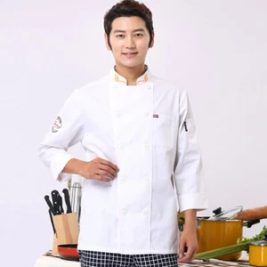 Unisex Chef Jacket Coat Uniform Kitchen Long/Short Sleeve Cooking Restaurant Top - Picture 1 of 21