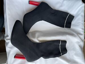 New Women Cape Robbin Dneuce-1 Sweater Mid-Calf Pointy Toe Oval Heel Sock Boot