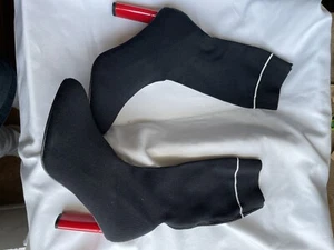 New Women Cape Robbin Dneuce-1 Sweater Mid-Calf Pointy Toe Oval Heel Sock Boot - Picture 1 of 8