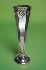 Sheffield of England Silber Teller Vase Art Deco Filagree Frühling Sommer Blumen - Bild 1 von 7