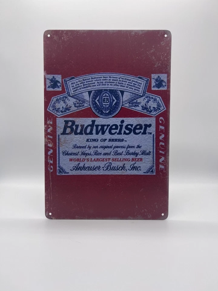 BLACKBEARD WAREHOUSE Blechschild Budweiser 20x30cm Nostalgie Retro Reklame Vintage Deko Party Bier