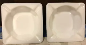 2 VNTG WESTMORELAND MILK GLASS ASHTRAYS GRAPE PATTERN 1970 Matched pair Unused - Picture 1 of 5