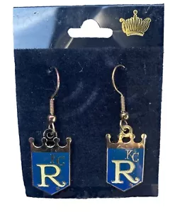 Aminco Earrings MLB Kansas City Royals Dangle Licensed Baseball 1999 Vintage - Picture 1 of 4
