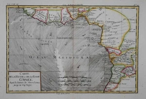 WEST AFRICA - CARTE DE LA HAUTE ET DE LA BASSE GUINEE, BY R BONNE, 1780. - Picture 1 of 1