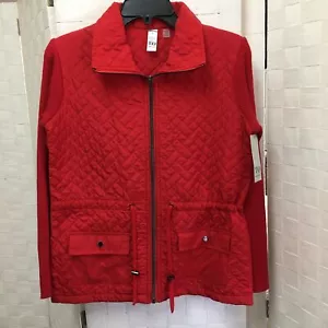 thomas & olivia red quilted jacket size small - Picture 1 of 11
