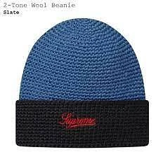 Gorro de lana Supreme dos tonos pizarra negro F/W 16 Foto 1 de 4