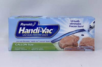 Bolsas congelador al vacío Handi-Vac Reynolds tamaño galón — 9 bolsas nuevas y sin abrir difíciles de encontrar Foto 1 de 4