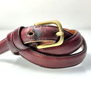 Coach Women's Thin Hip Belt Mauve Leather Gold Tone Buckle Size 30/75 - Picture 1 of 14