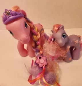 2002 My Little Pony G3 Super Long Hair Rainbow Flash & Baby Romperoom k - Picture 1 of 6