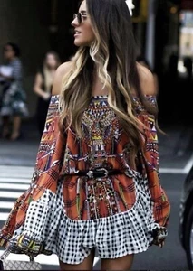 Camilla Dress Tartan Trance Aline Frill Size X-Small - Picture 1 of 6