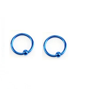 2pc Stainless Steel Ball Captive Bead Ring Nose Ring Earrings Labret Septum - Picture 1 of 11