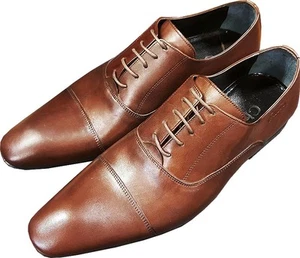 100% CHELSY - TOP ITALIENISCHE DESIGNER BUSINESS SCHNÜRSCHUHE HANDMADE BRAUN 44 - Bild 1 von 6