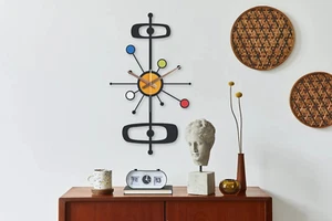 Starburst Large Wall Clock, Atomic Wall Clock, Mid Century Modern Wall Clock - Picture 1 of 9