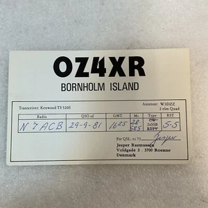 QSL Short Wave Ham Radio Card OZ4XR Jesper Rasmussen Bornholm Island - Picture 1 of 3