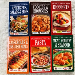 6 FAVORITE BRAND NAME PB Cookbooks by Publications International Pasta Desserts - Picture 1 of 11