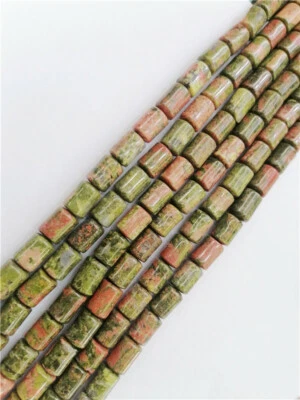1 Strand 14x10mm Natural Unakite Jasper Cylinder Spacer Loose Beads 15.5" HH8834 - Image 1 of 2