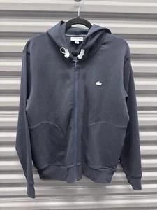 Lacoste Hoodie Mens US M FR 4 Logo Full Zip Up Blue Navy MSRP $155 Medium - Picture 1 of 8