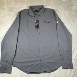 Under Armour Camicia Uomo Bottoni Manica Lunga Casual Grande Grigio Logo Radnet Nuova con etichette - Foto 1 di 13