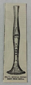 1883 magazine engraving ~ MUSICAL INSTRUMENT from Mitla, Mexico - Picture 1 of 1