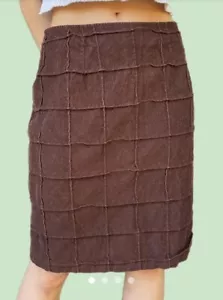 Vintage Brown Corduroy Patchwork Skirt Brier Creek Women’s Size 10 28”x 20.5” - Picture 1 of 7
