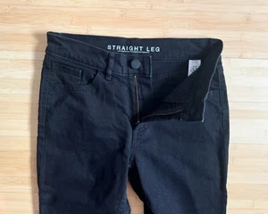 Marks & Spencer Black Denim Straight Jeans UK8 Short High Waist Neuwertig - Bild 1 von 5