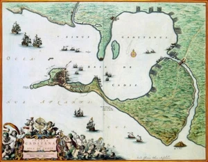 Reproduction carte ancienne - Cadix (Cádiz) 1662 - Imagen 1 de 1