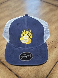 Trucker Hat W/ SJ Bear Paw Embroidered Strapback OSFM - Picture 1 of 4