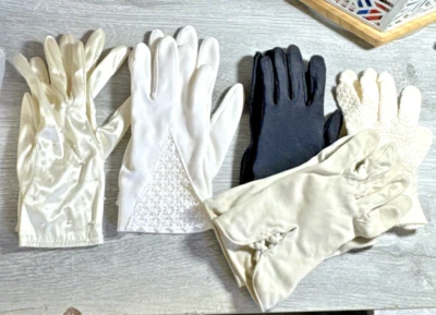 Lote de 5 Pares GUANTES MUJER VINTAGE LEER DESCRIPCIÓN Foto 1 de 4