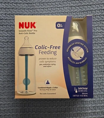 NUK Smooth Flow Pro Anti-Colic Baby Bottle - 10oz/3pk *Brand New* - Image 1 of 3