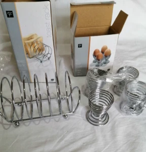 Toastständer passend 4 Eierbecher verchromt Spirale Frühstück Set Pierre Farber - Bild 1 von 4