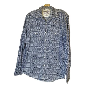 Wrangler 20X Competition Long Sleeved Western Shirt in Blue/White. Size M - Picture 1 of 5