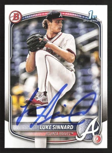 Luke Sinnard Signed 2025 1st Bowman Prospects Card # BP-62 Atlanta Braves 1 - Picture 1 of 2