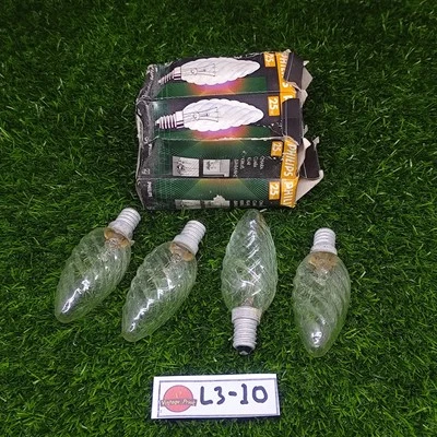 4 x 25W PHILIPS Clear Twisted Candle E14 SES Small Edison Screw Light Bulb Lamp - Image 1 of 4