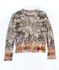 90s Vintage JEAN PAUL GAULTIER Long Sleeve Paisley Printed Top Stretch Sweater - Bild 1 von 6