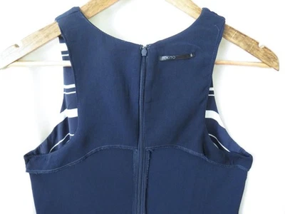 Tokito Womens Sz 8 Dress Shift Navy & White Striped Racer Back - image 1 of 4