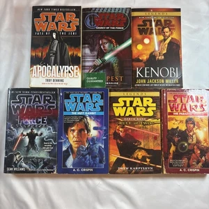 Star Wars Misc PB Book Lot Set Of 7 - Kenobi Darth Bane Force Unleashed etc.. - Picture 1 of 8