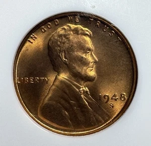 1948 S Lincoln Cent Wheat Penny NGC MS66RD - Picture 1 of 4