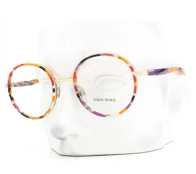 Alain Mikli Eyeglasses A02025 008 Glasses Orange Violet Light Gold 50mm No Case - Image 1 of 4