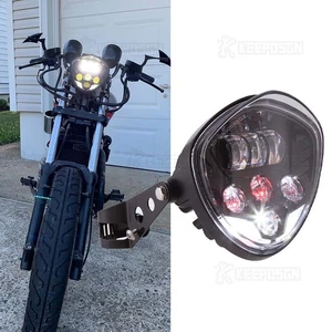 Faro de motocicleta negro de 7"" + soporte para Honda Shadow VT VT1100 VT750 VT600 - Imagen 1 de 8