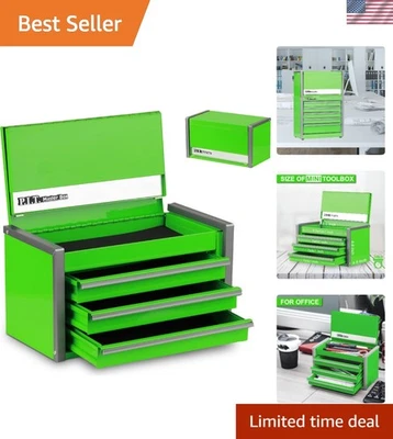Durable Mini Tool Box with 3 Drawers & Magnetic Lock: Stylish Green Storage - Image 1 of 4