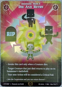 Die and Retry Foil - Set Bêta - 177/308 - Carte RISE TCG Officielle Anglaise - Picture 1 of 1