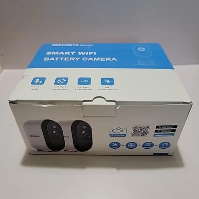 x2 ZEEPORTE 2K Security Cameras Wireless WiFi Battery Powered AI Motion TV-D20 - Image 1 of 4