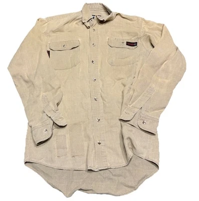 Camisa de soldadura TecGen FR M para hombre con botones CAT 2112 trabajo construcción utilidad Foto 1 de 4