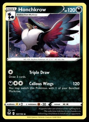 Honchkrow 107/195 SWSH12 SWSH12: Silver Tempest - Image 1 of 2