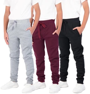 3 Pack: Boys Youth Teen Active Athletic Basic Soft Kids Sports Fleece Jogger ... - Picture 1 of 6
