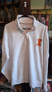 Champion Illinois Fighting Illini Hombres Blanco 1/4 Cremallera Sudadera Pullover NCAA XL - Imagen 1 de 11