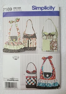 Tote Handbag Purse Simplicity 2169 Craft Sewing Pattern Shirley Patchwork Bags - Picture 1 of 2