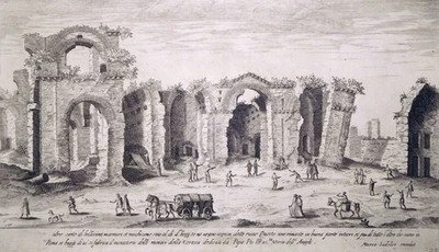 Kupferstich, Thermen des Diokletian in Rom, Ae. Sadeler, 1606, H 178, Prag - Bild 1 von 4